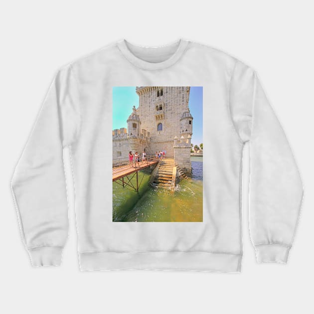 torre de Belém greens. Belém tower Crewneck Sweatshirt by terezadelpilar